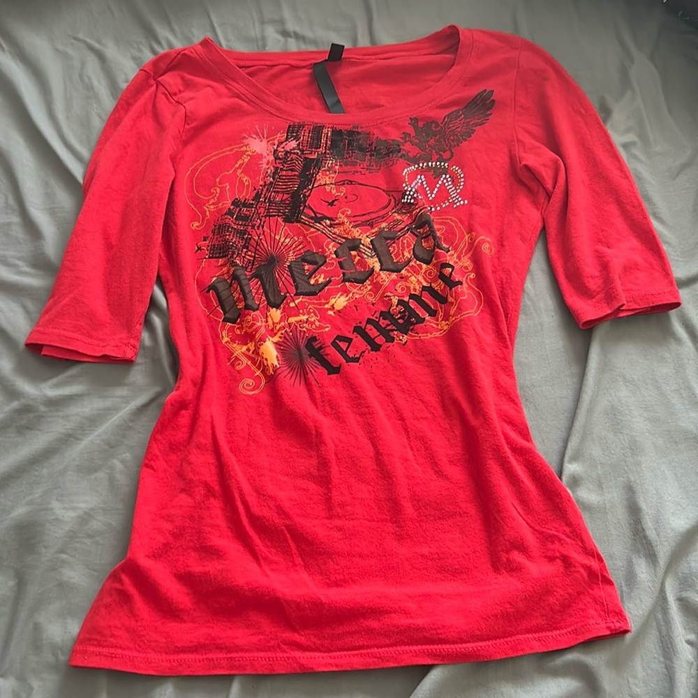 red y2k mcbling top